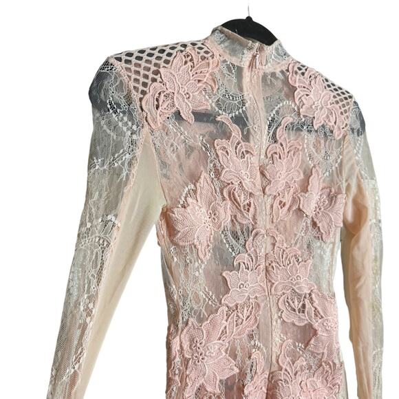 House of CB Dusty Rose Pink Crochet Lace Bodycon Gialla Dress Size XXS - Picture 6 of 10